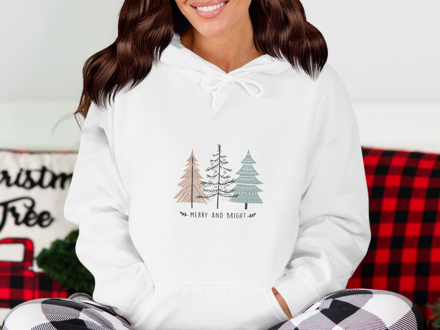 Merry and Bright Christmas Tree Hoodie