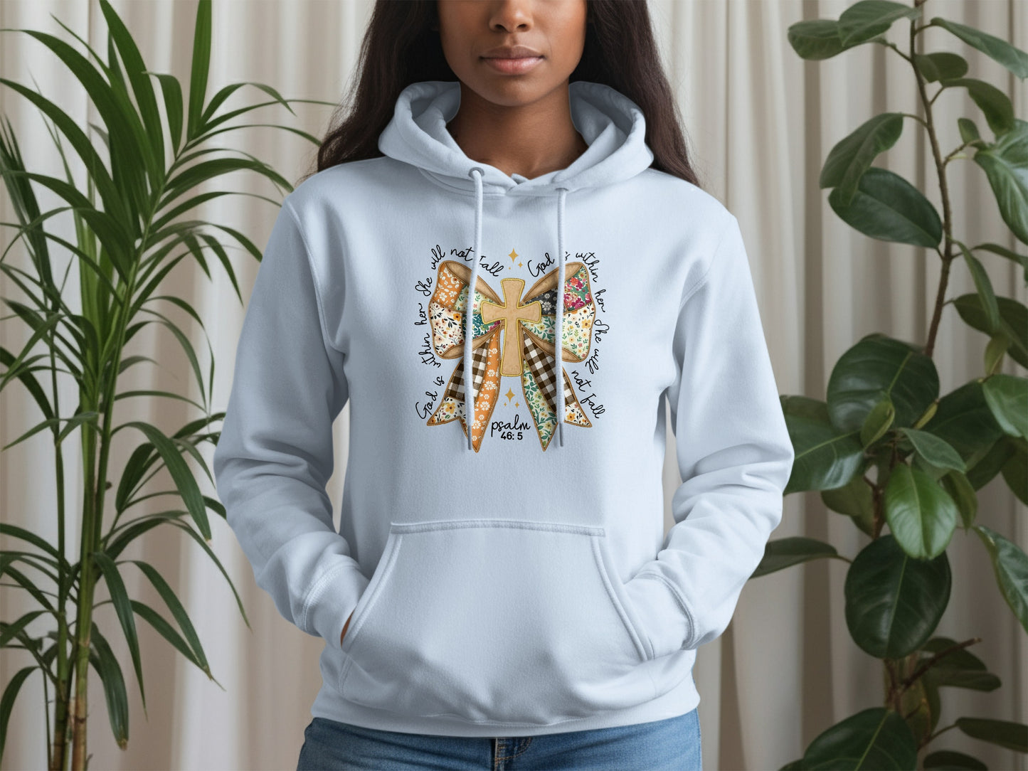 Inspirational Butterfly Hoodie with Psalm 46 5 Design