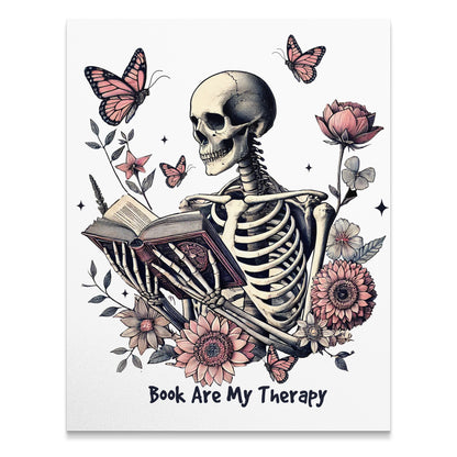 Skeleton Reading Among Butterflies Wall Art product