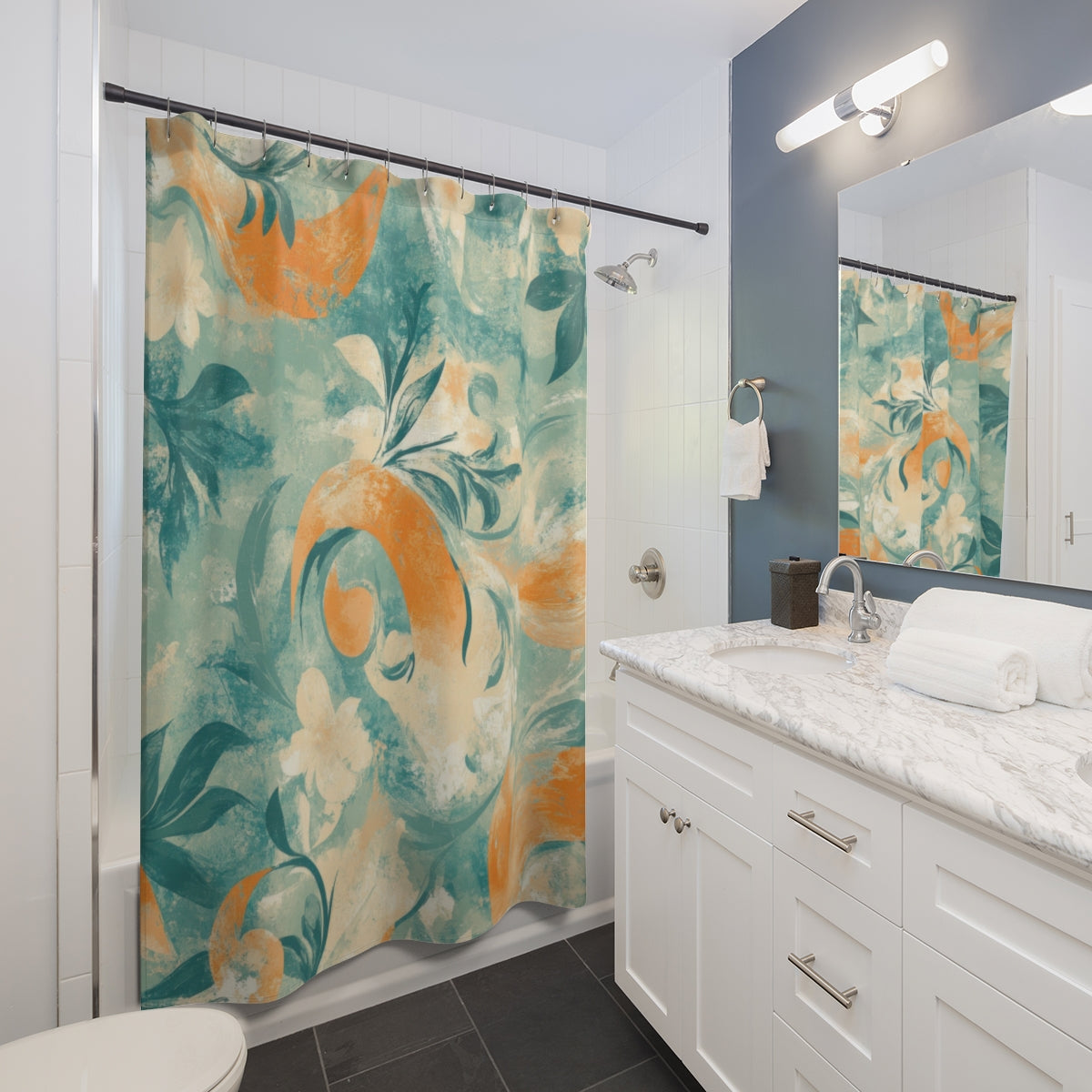 Abstract Floral Pattern Shower Curtain Product