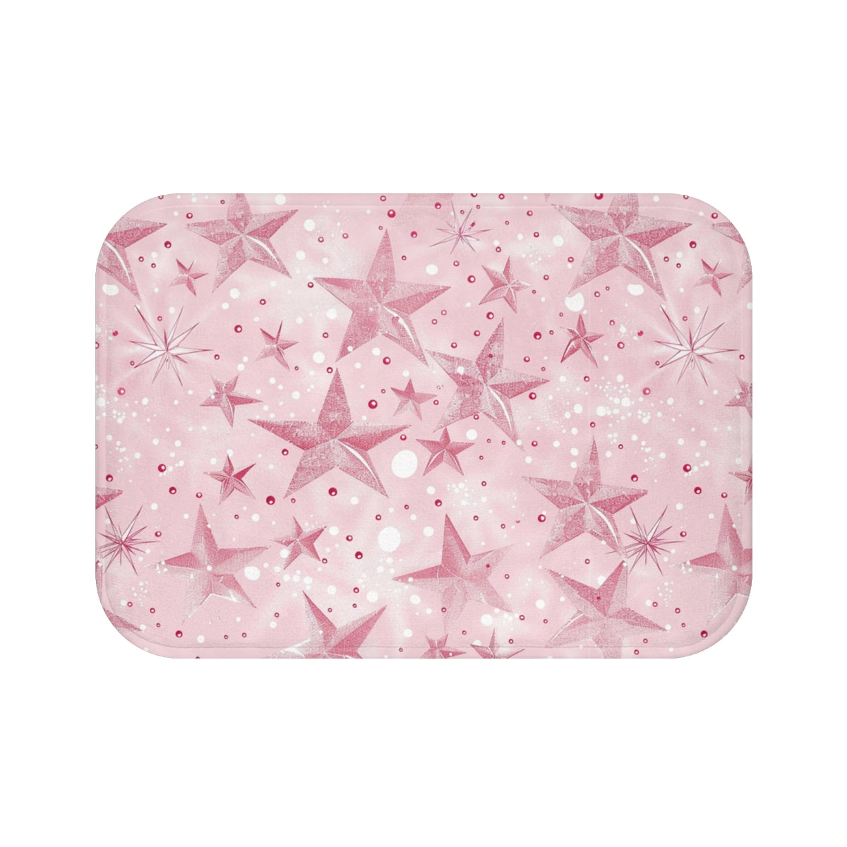 Pink Star Pattern Design Shower Mat Bath Decor Product