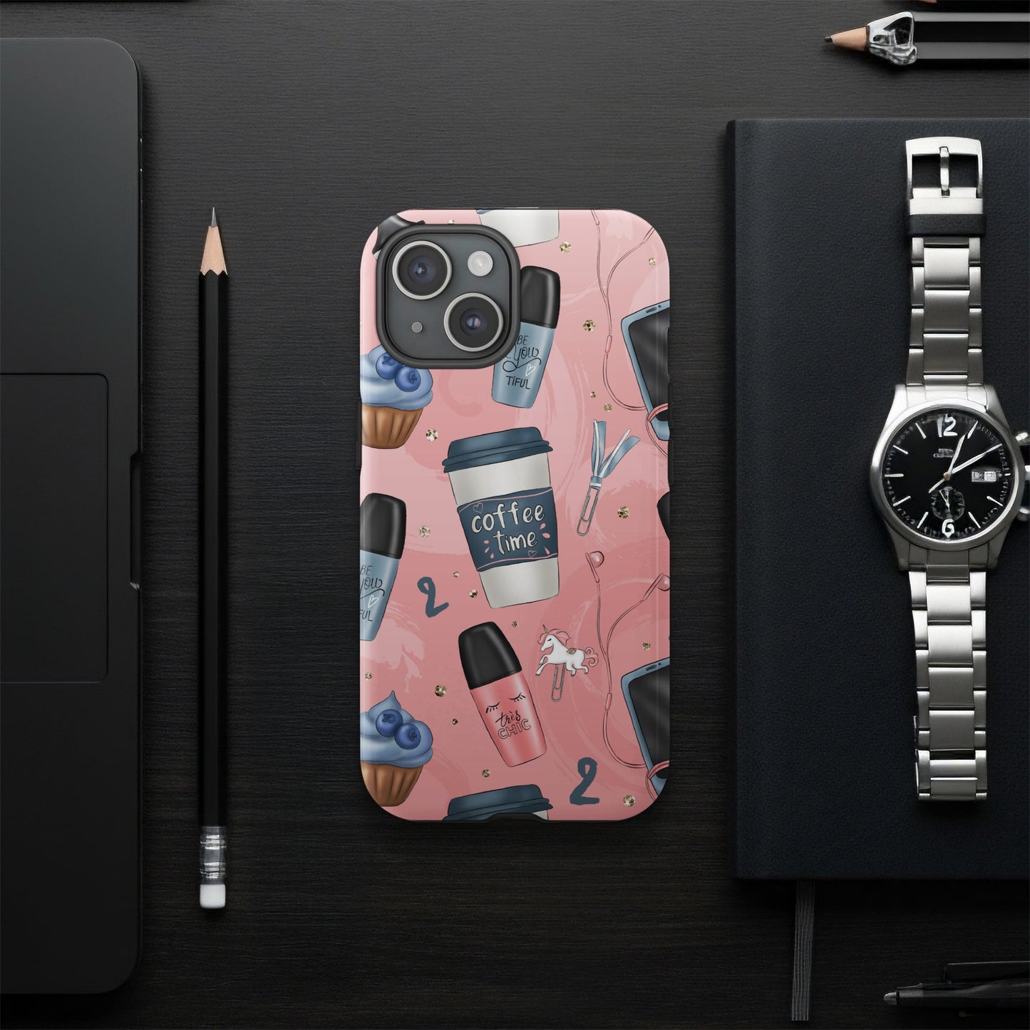 Fun Coffee and Cupcake Design iPhone Case product