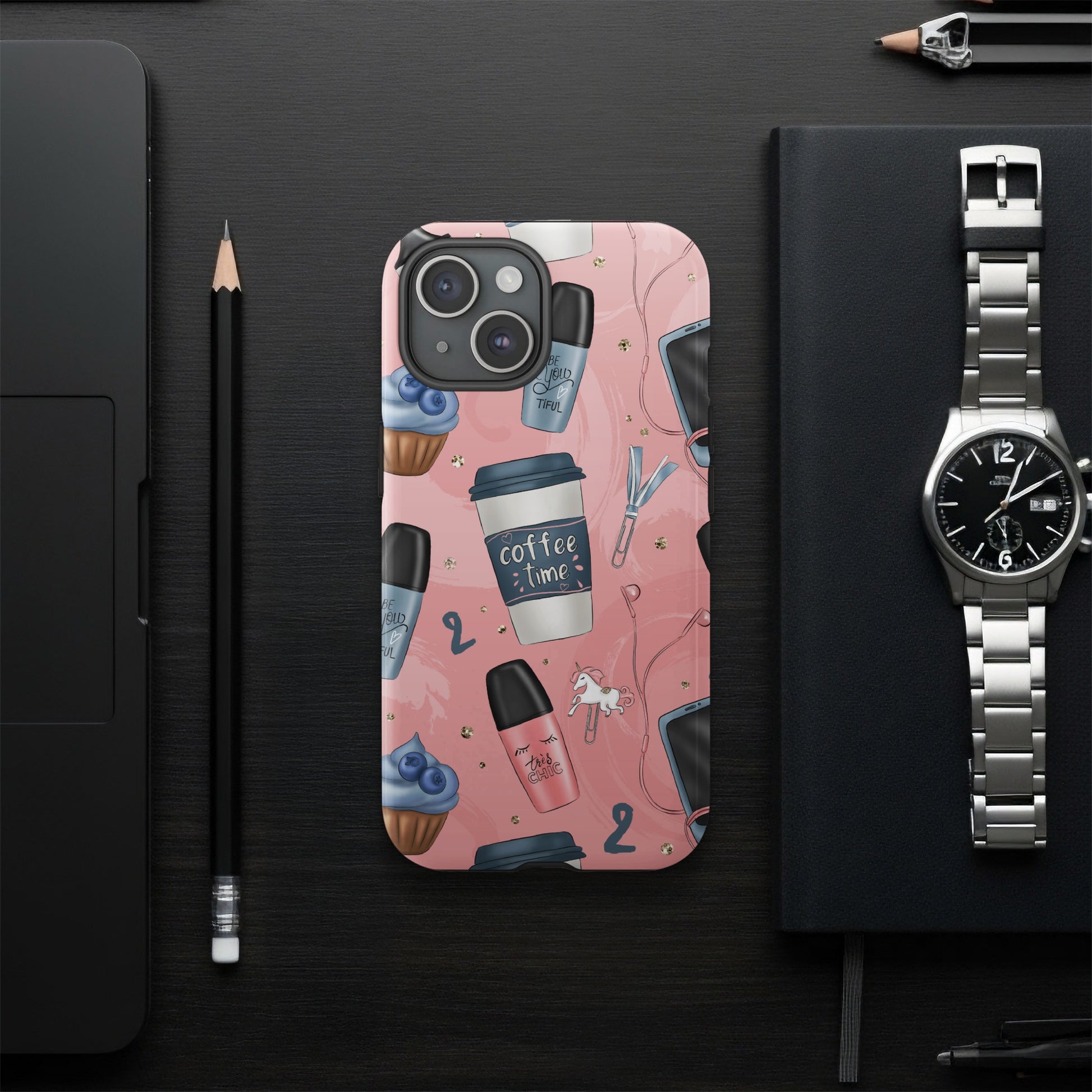 Fun Coffee and Cupcake Design iPhone Case product