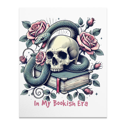 In My Bookish Era Skull Snake and Roses Poster product type