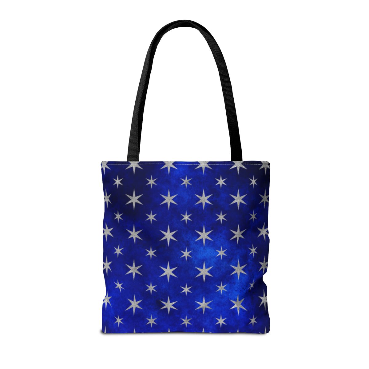 Star Patterned Blue and White Tote Bag