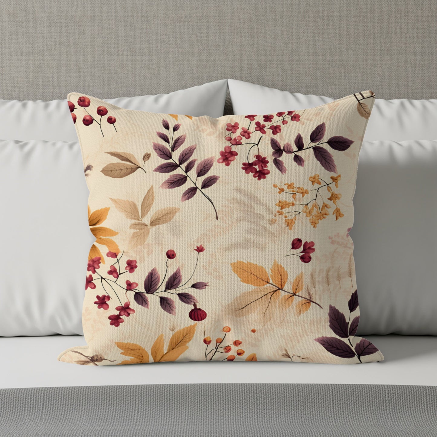 Autumn Leaves Pattern on Decorative Pillow Cover
