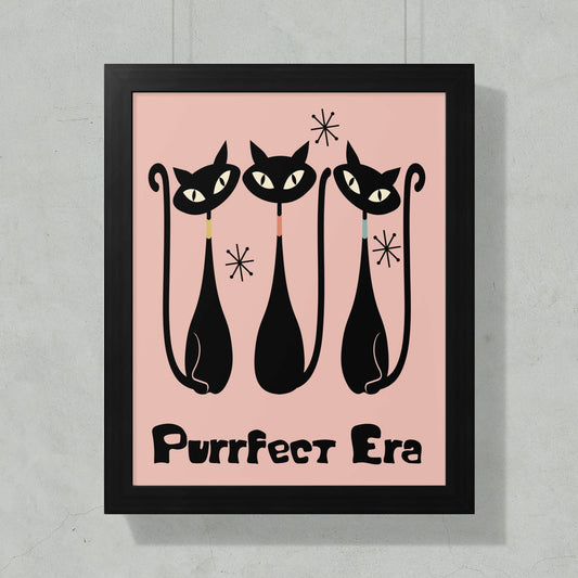 Purrrfect Era Poster with Three Stylish Cats product type