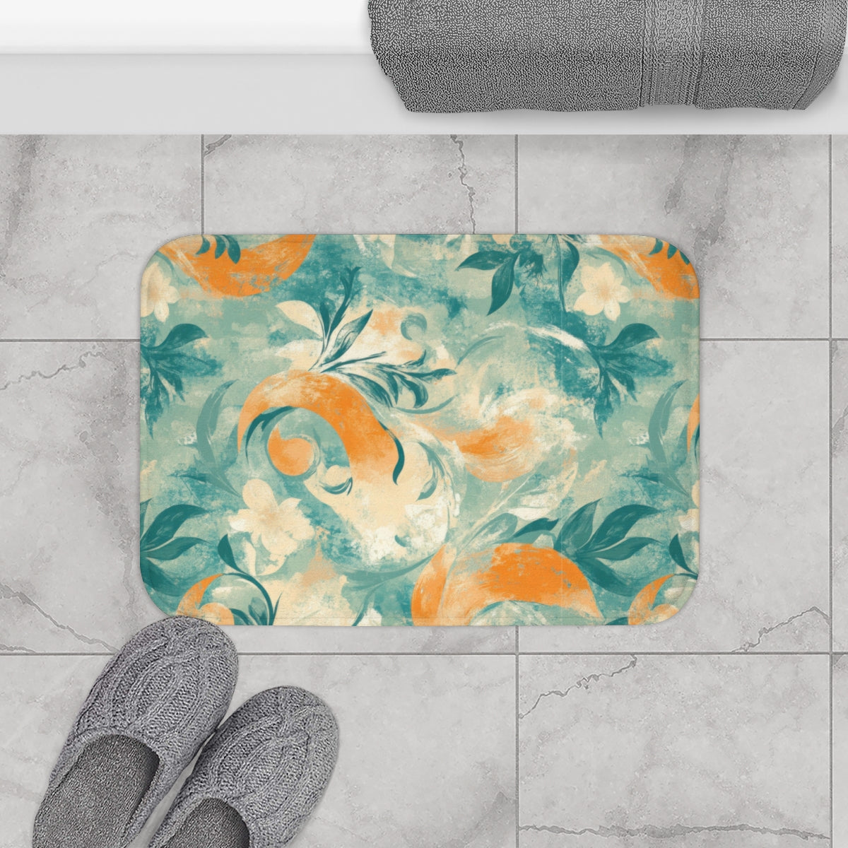 Abstract Swirl Design Bath Mat for Modern Bathrooms