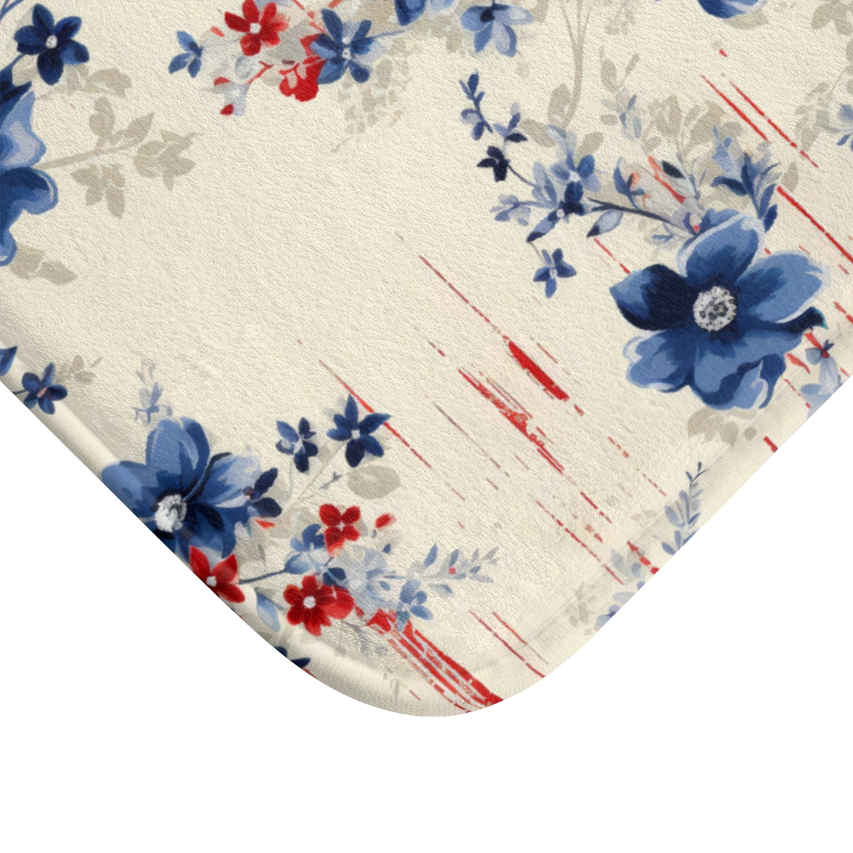 Floral Pattern with Red and Blue Flowers Design
