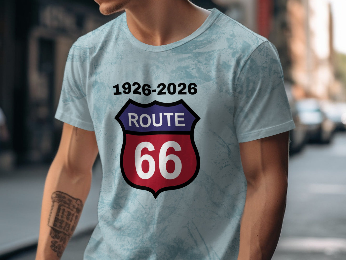 T-shirt with Route 66 logo and dates 1926-2026.