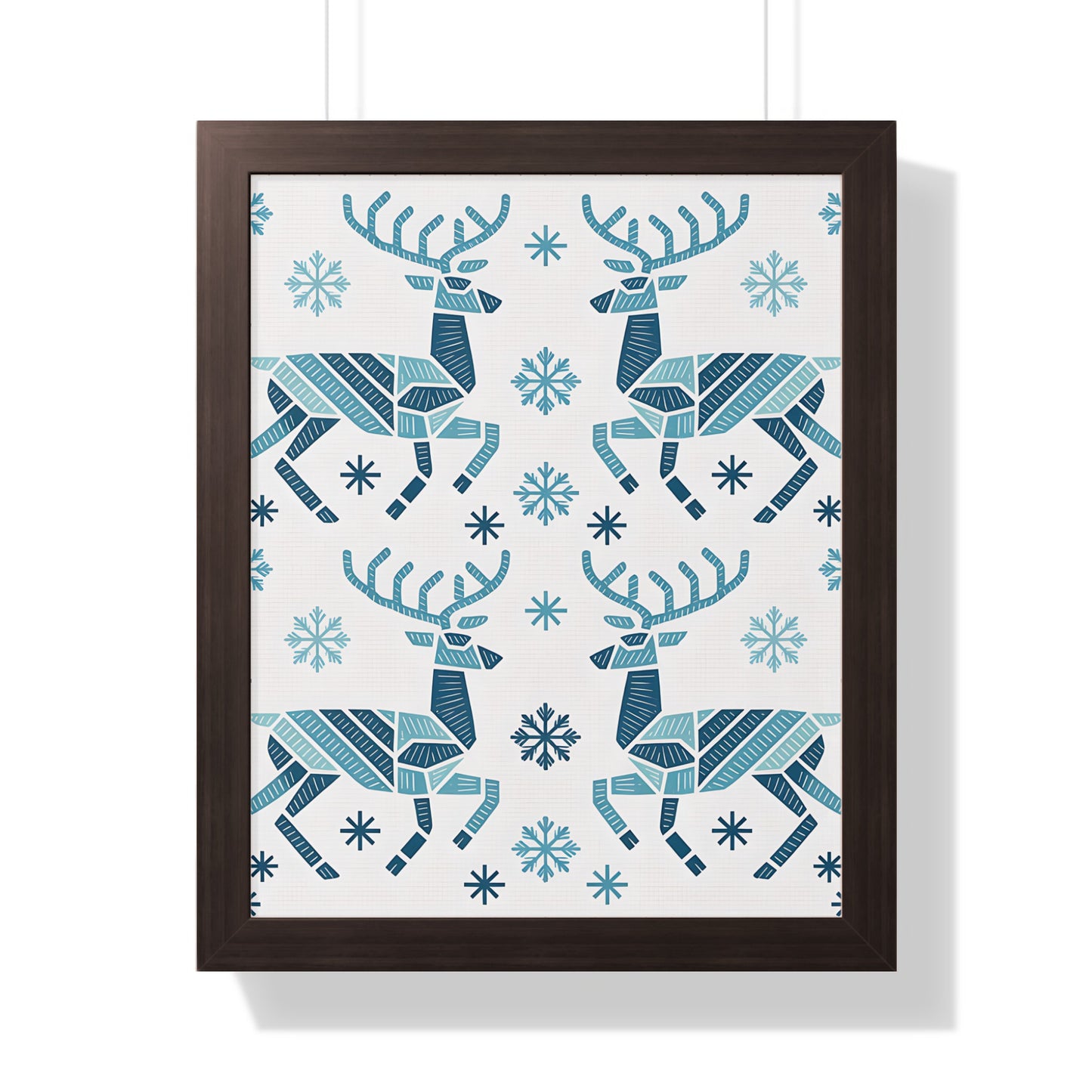 Vibrant Reindeer and Snowflakes Wall Art Decor