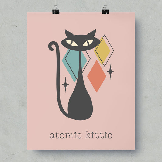 Retro Atomic Kittie Wall Art Print Poster product type
