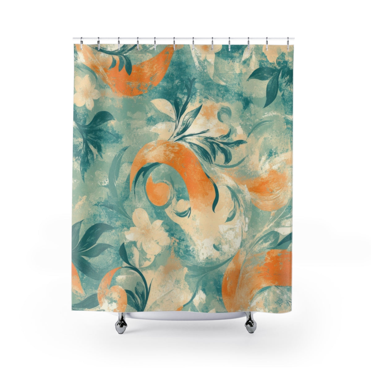 Elegant Floral Art Inspired Shower Curtain Product