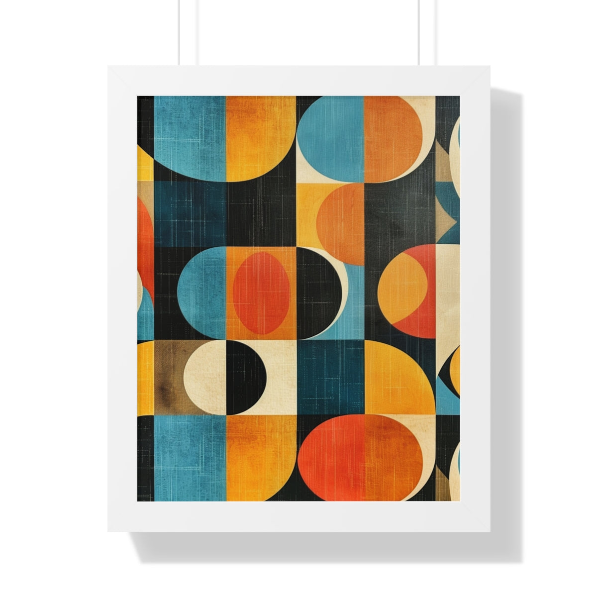 Retro Geometric Abstract Art Print for Home Decor