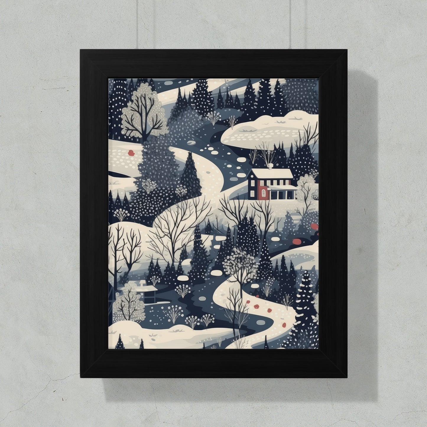 Winter Wonderland Art Print in Black Frame