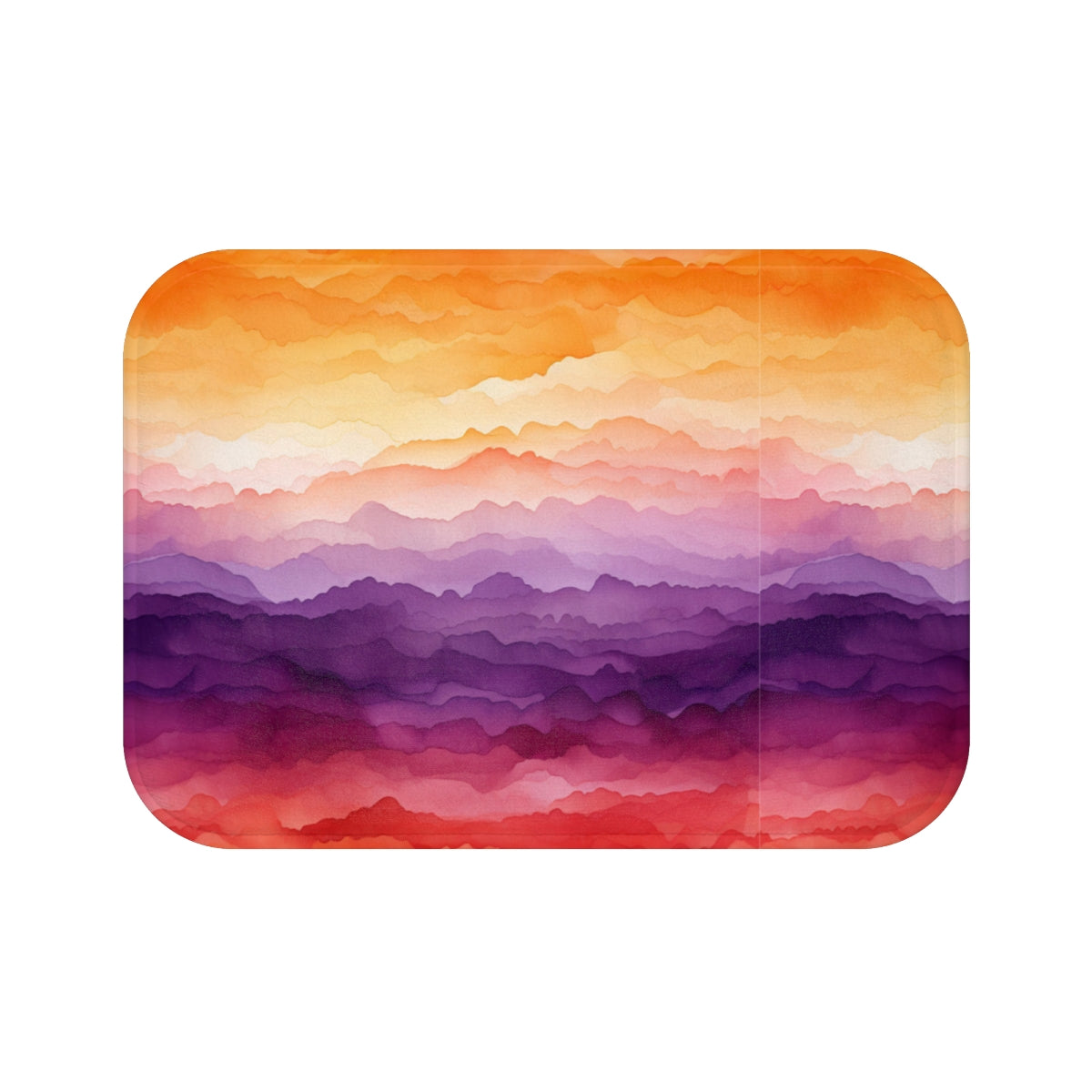 Colorful Gradient Mountain Design Bath Mat