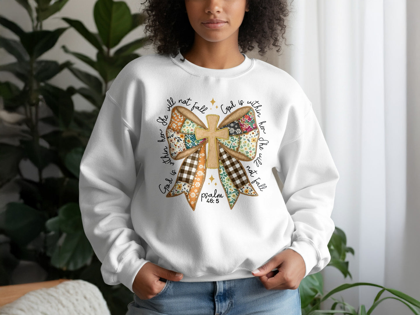 God is Within Her She Will Not Fall Inspirational Sweater