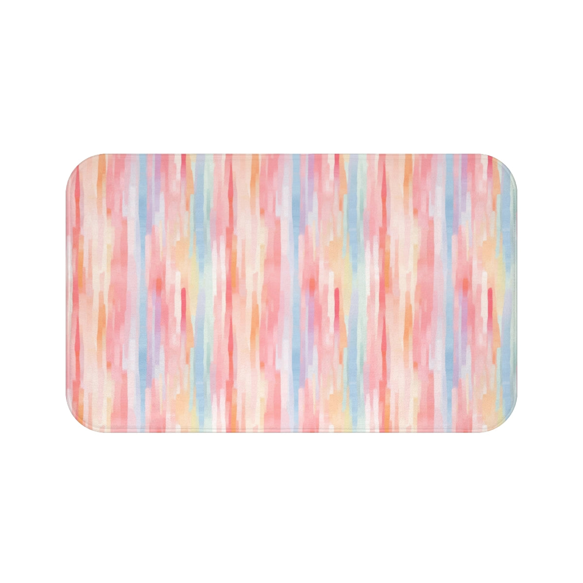 Colorful Abstract Stripe Pattern Bath Mat