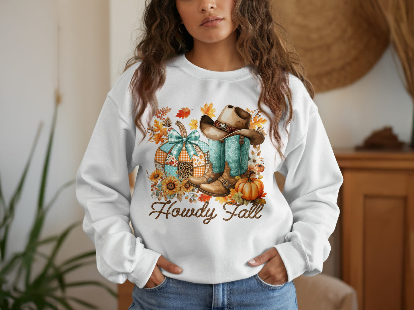Howdy Fall Crewneck Sweatshirt for Autumn Wear