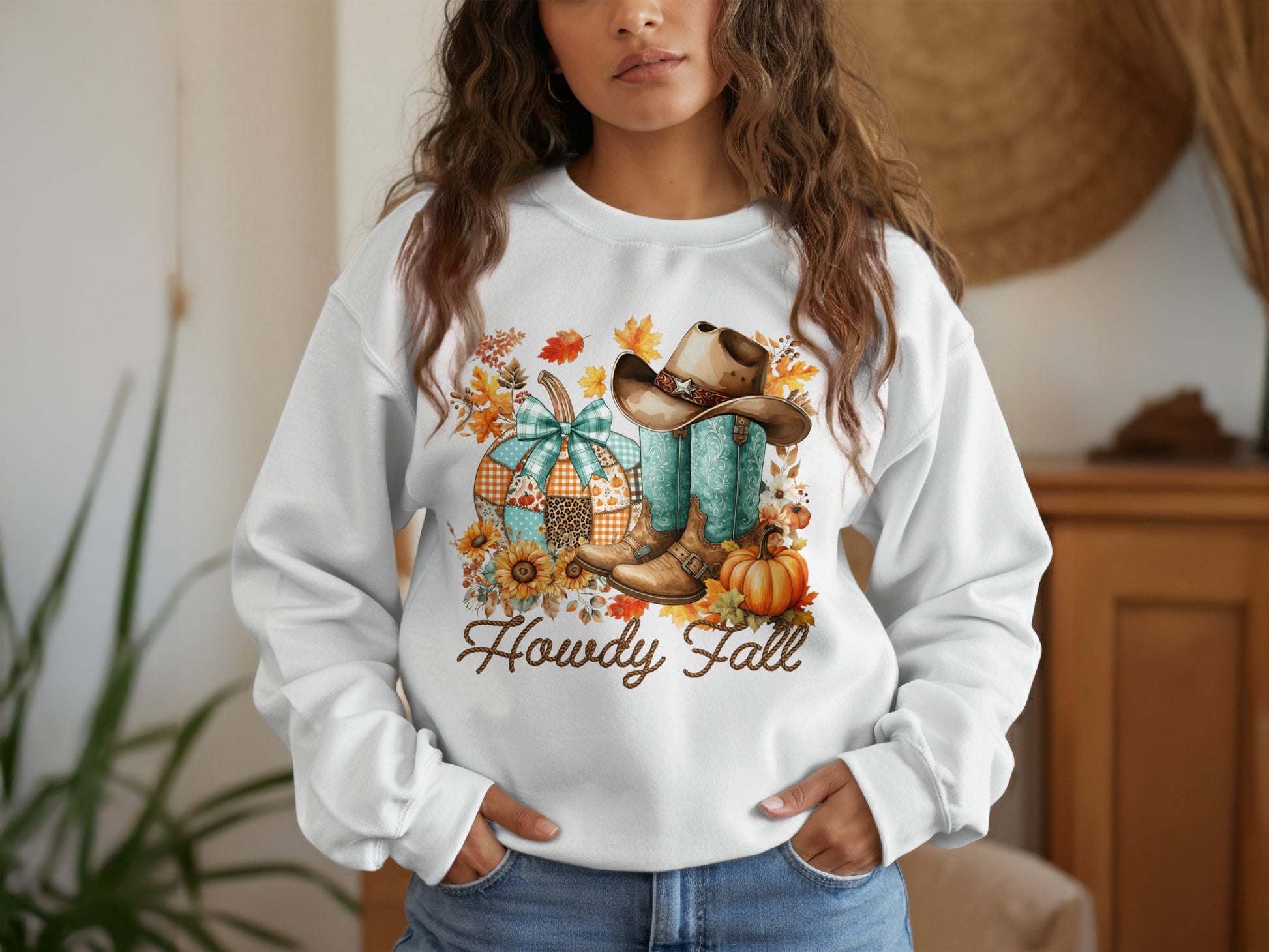 Howdy Fall Crewneck Sweatshirt for Autumn Wear