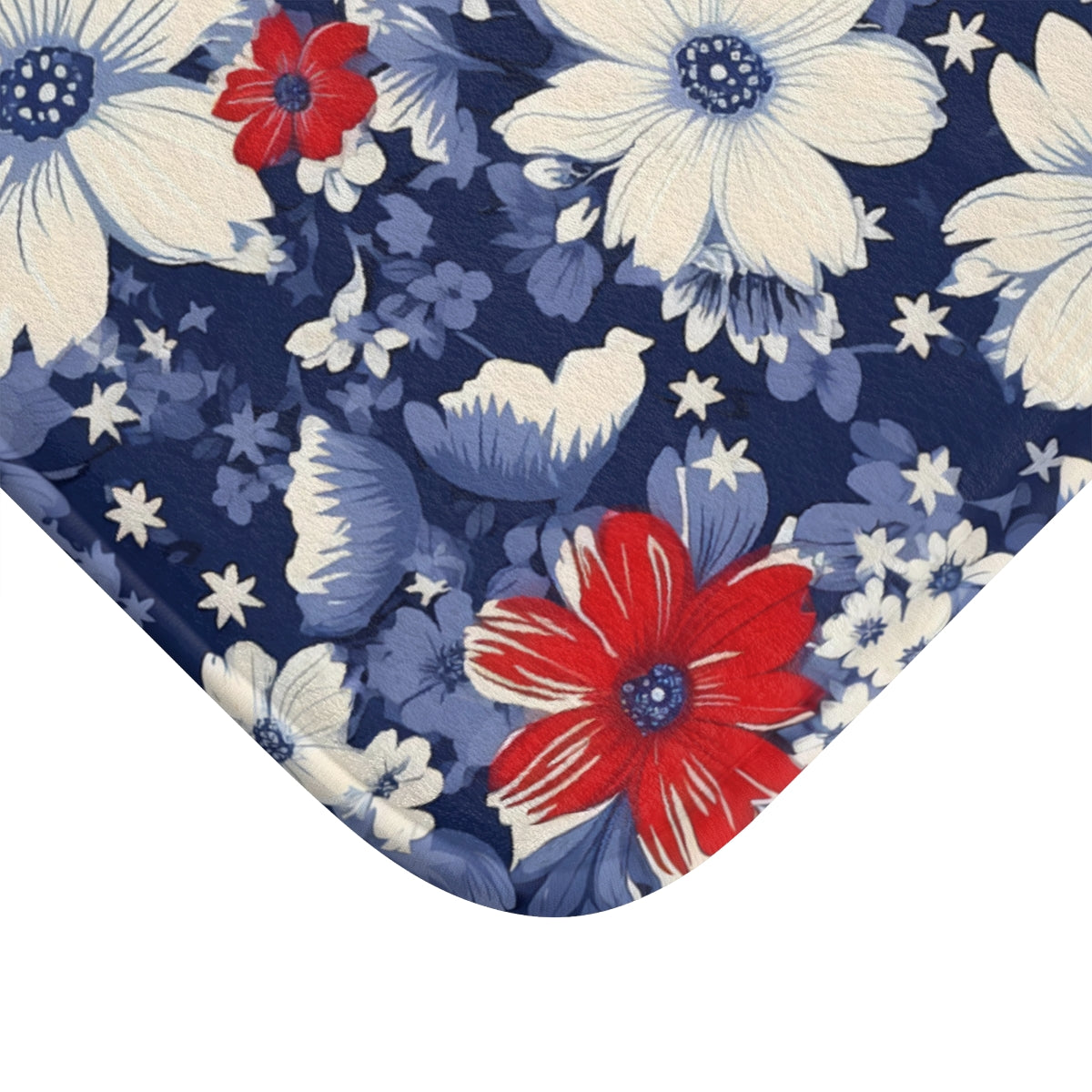 Floral Print Pattern with Red Blue and White Accents product