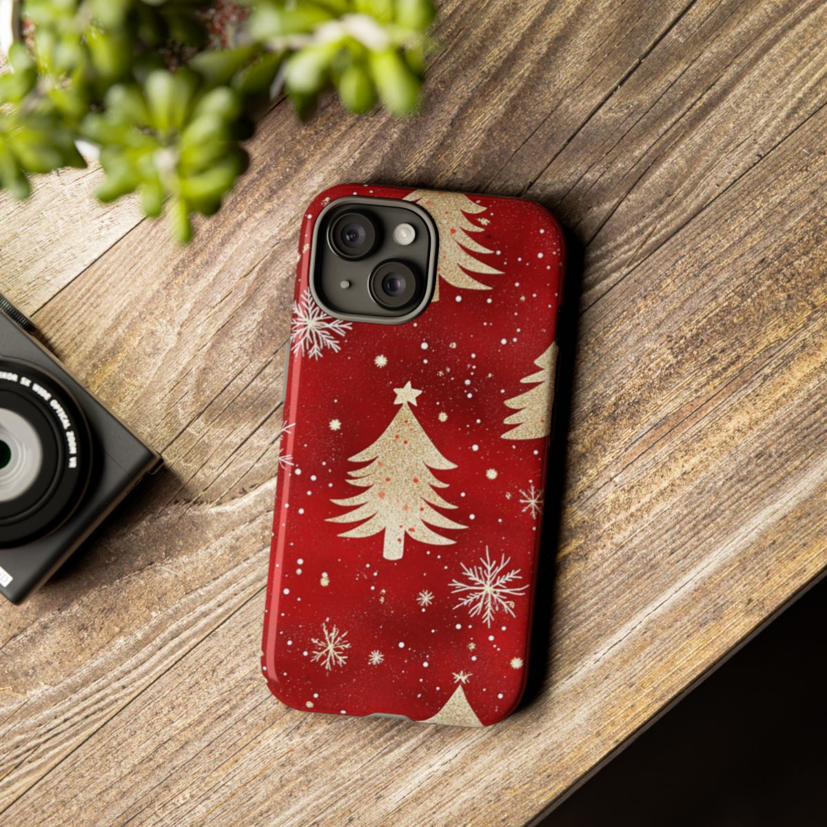 Festive Christmas Tree Patterned Phone Case for Holiday Season