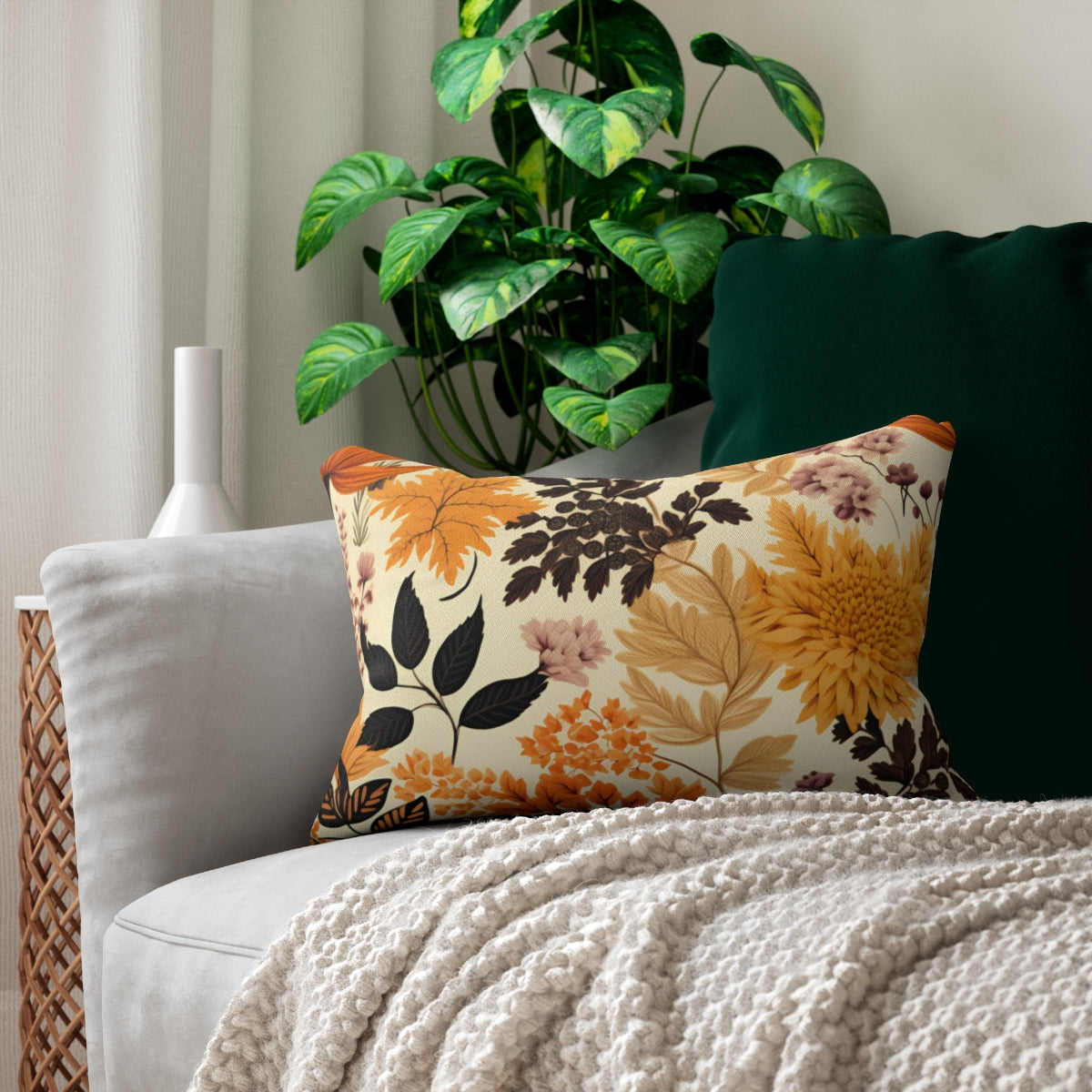 Autumn Floral Decor Pillow for Cozy Home Accents
