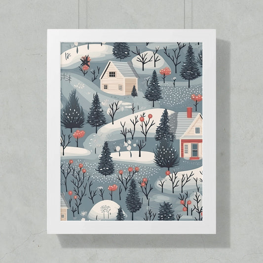 Winter Wonderland Village Framed Art Print