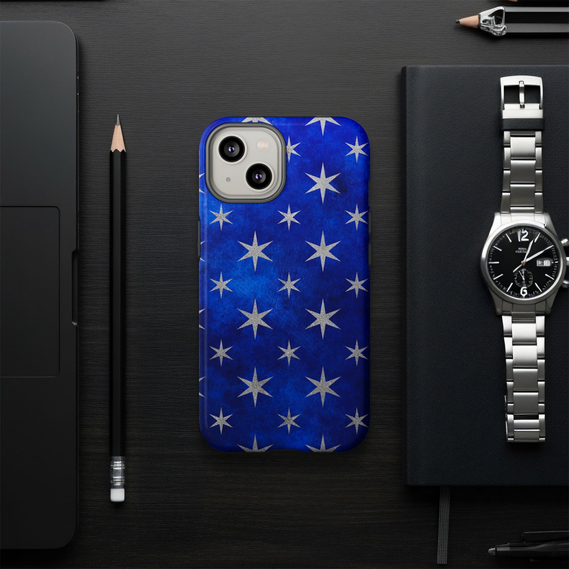 Blue Star Patterned Phone Case product