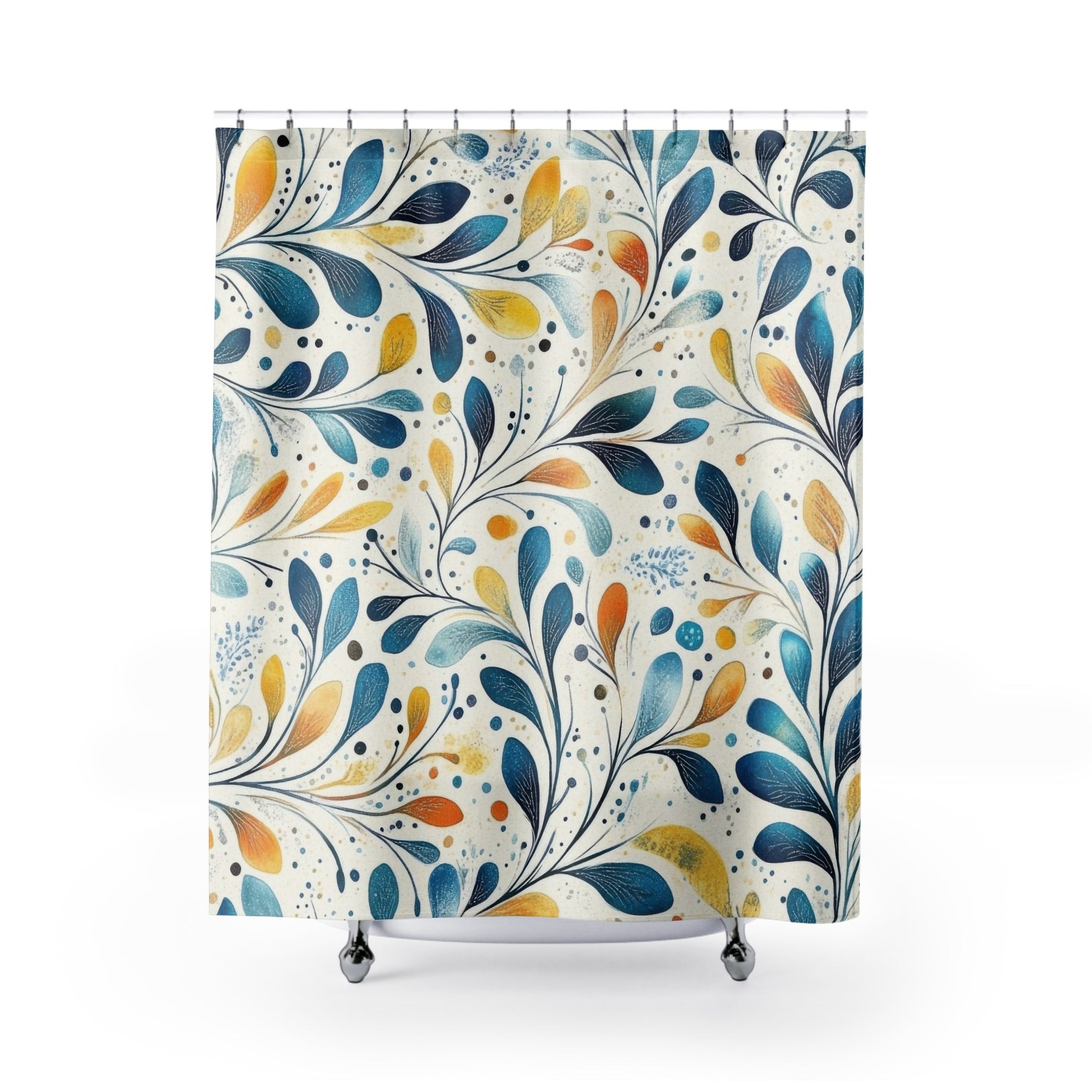 Colorful Abstract Floral Design Shower Curtain