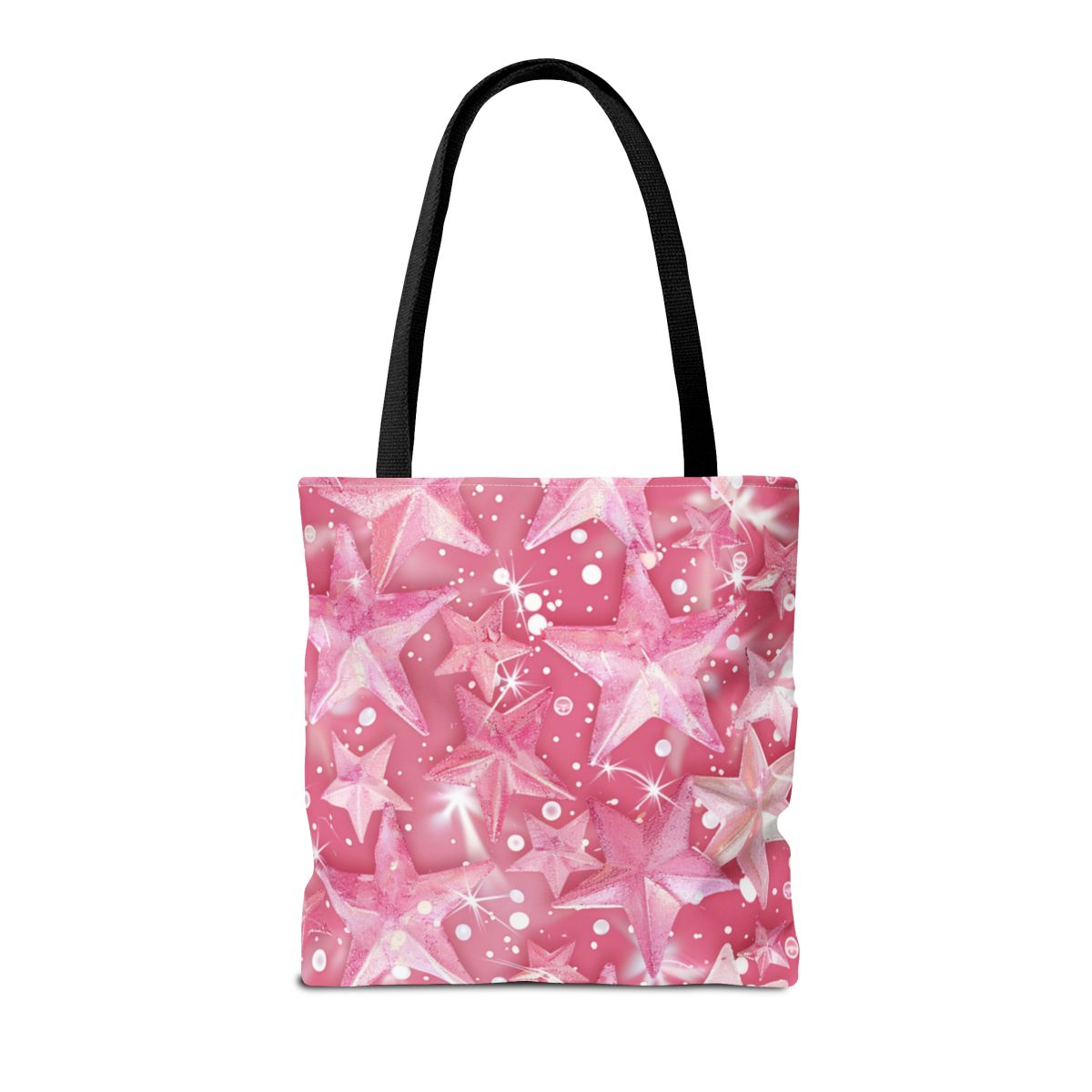 Pink Sparkling Stars Pattern Shoulder Tote Bag