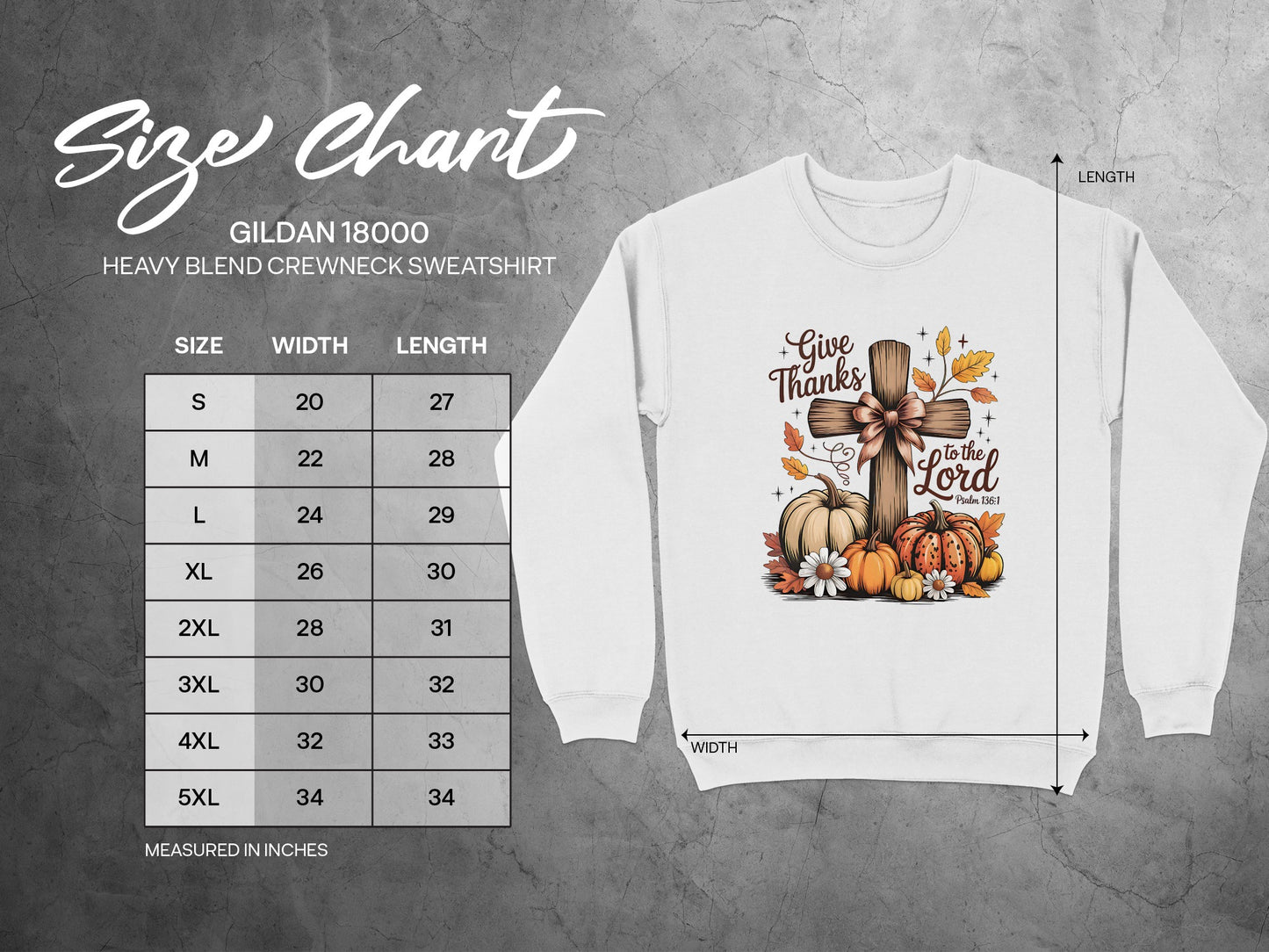 Give Thanks to the Lord Heavy Blend Crewneck Sweatshirt