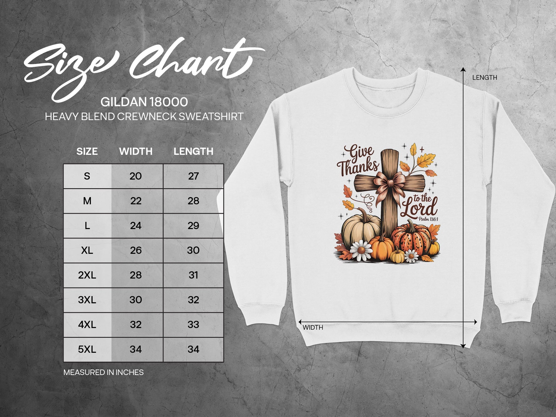 Give Thanks to the Lord Heavy Blend Crewneck Sweatshirt