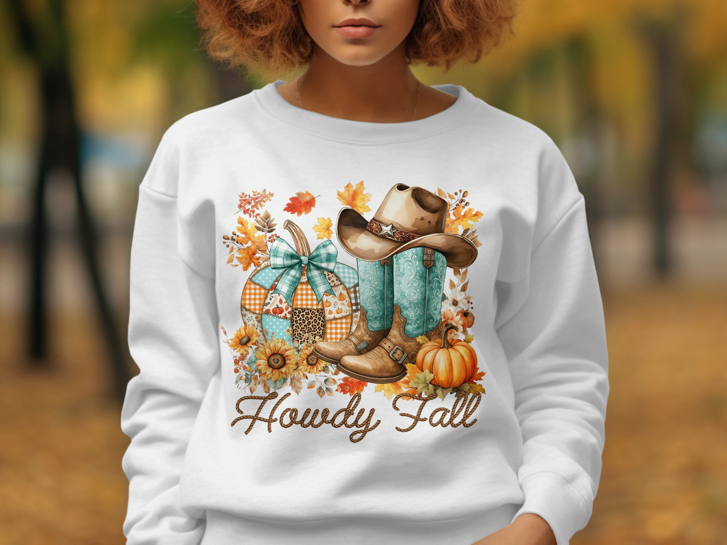 Howdy Fall Cowboy Hat and Boots Sweatshirt Product