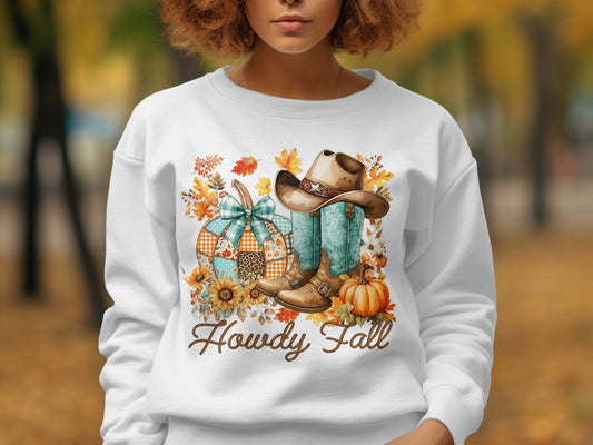 Howdy Fall Cowboy Hat and Boots Sweatshirt Product