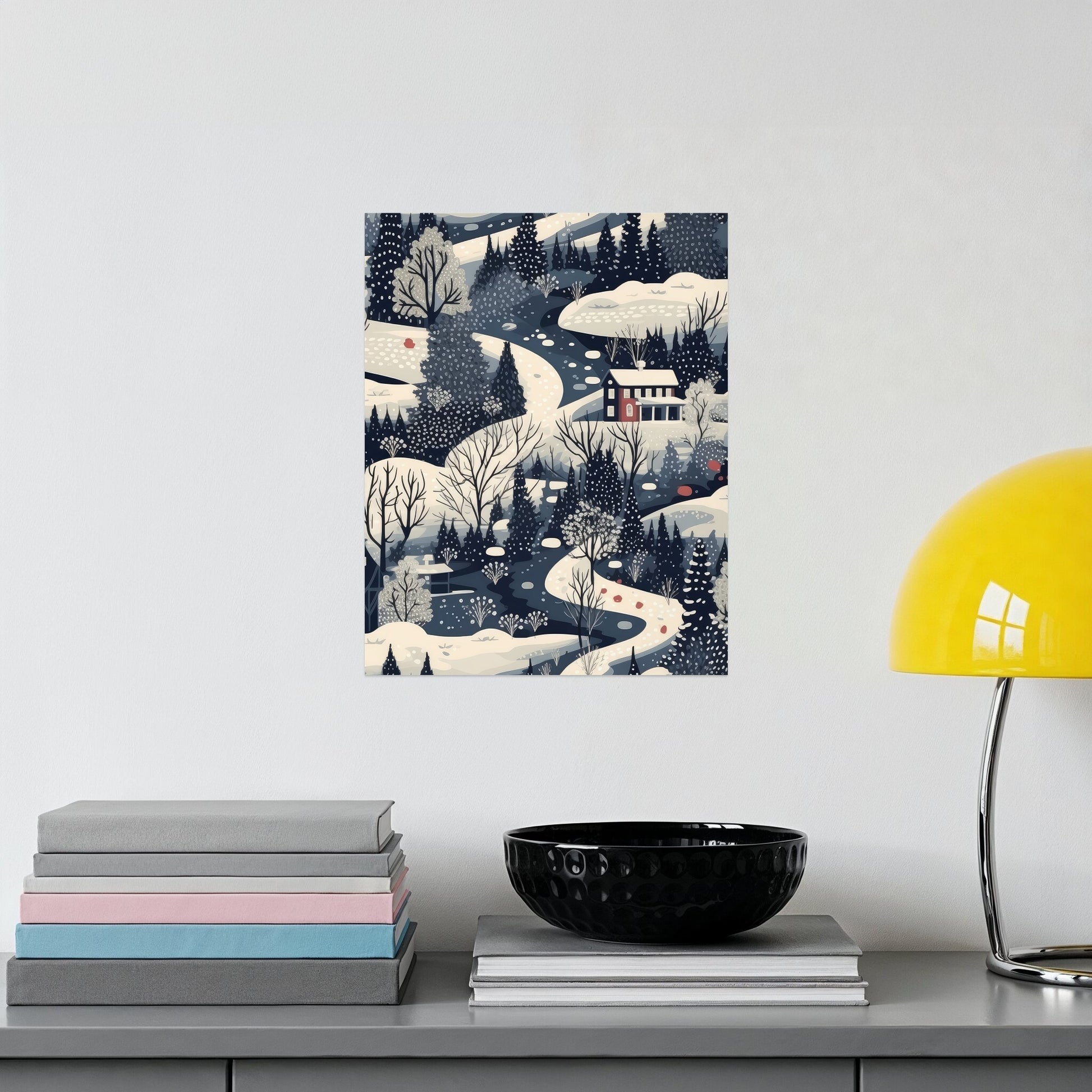 Snowy Night Art Print for Home and Office Decor