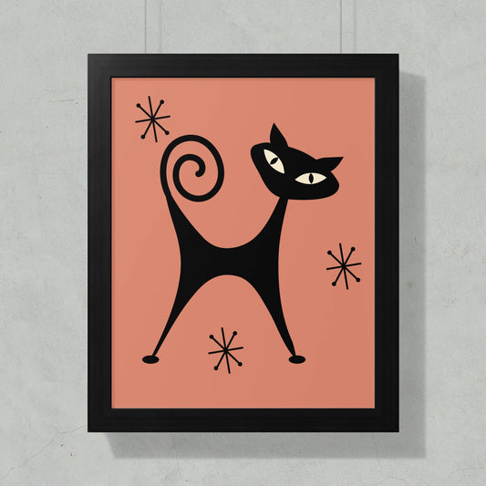 Whimsical Cat Retro Style Wall Art Hanging product