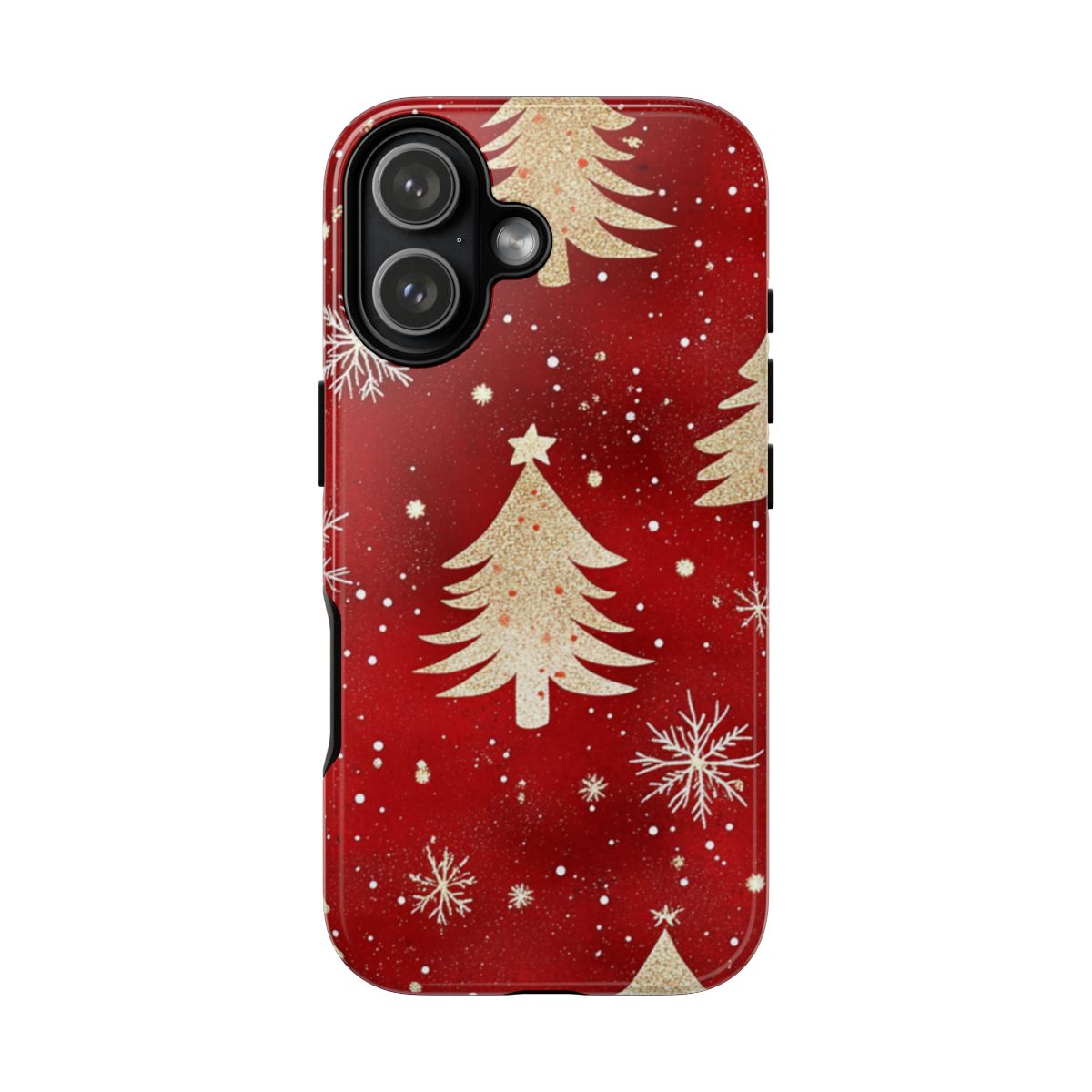 Festive Red and Gold Christmas Tree Phone Case product
