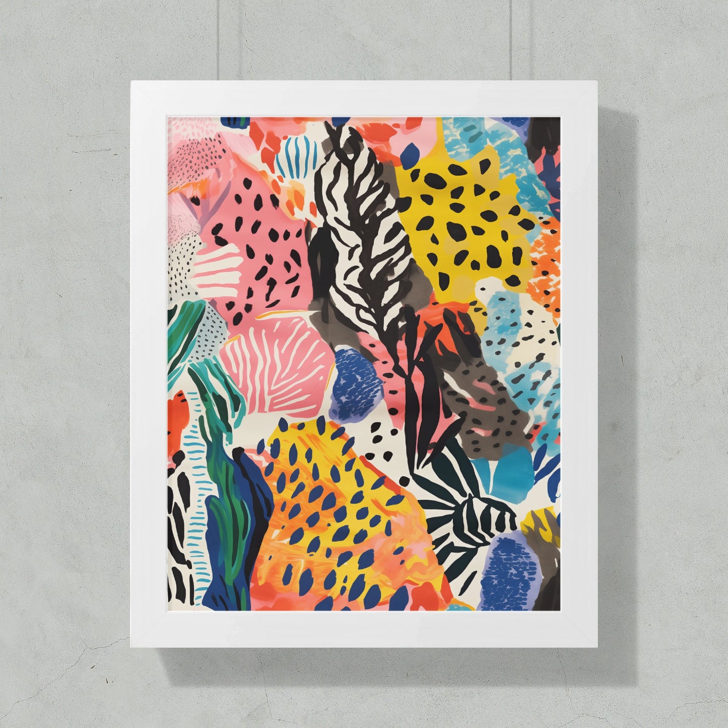 Vibrant Abstract Multicolor Art Print Wall Decor