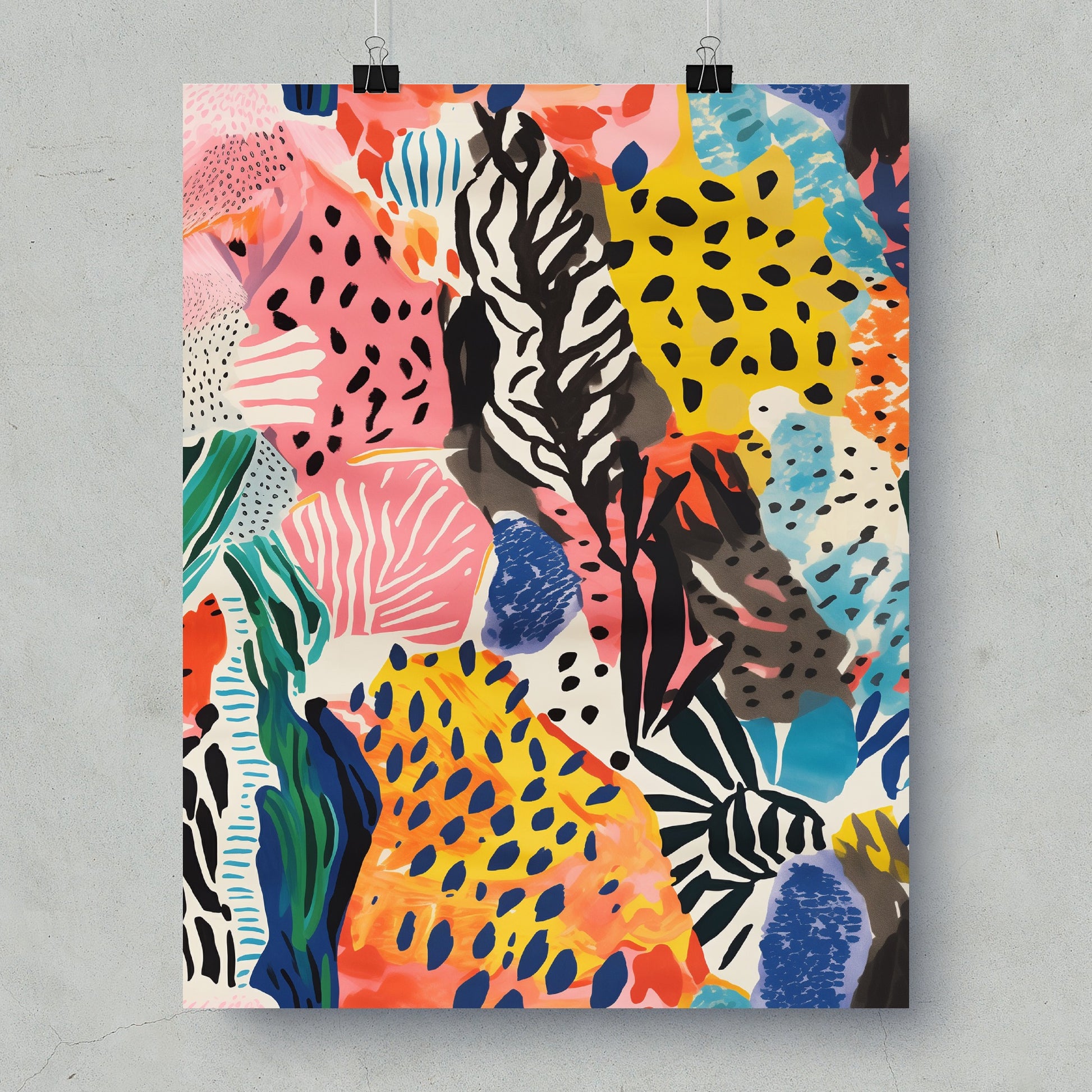 Bright Abstract Colorful Animal Print Design Poster