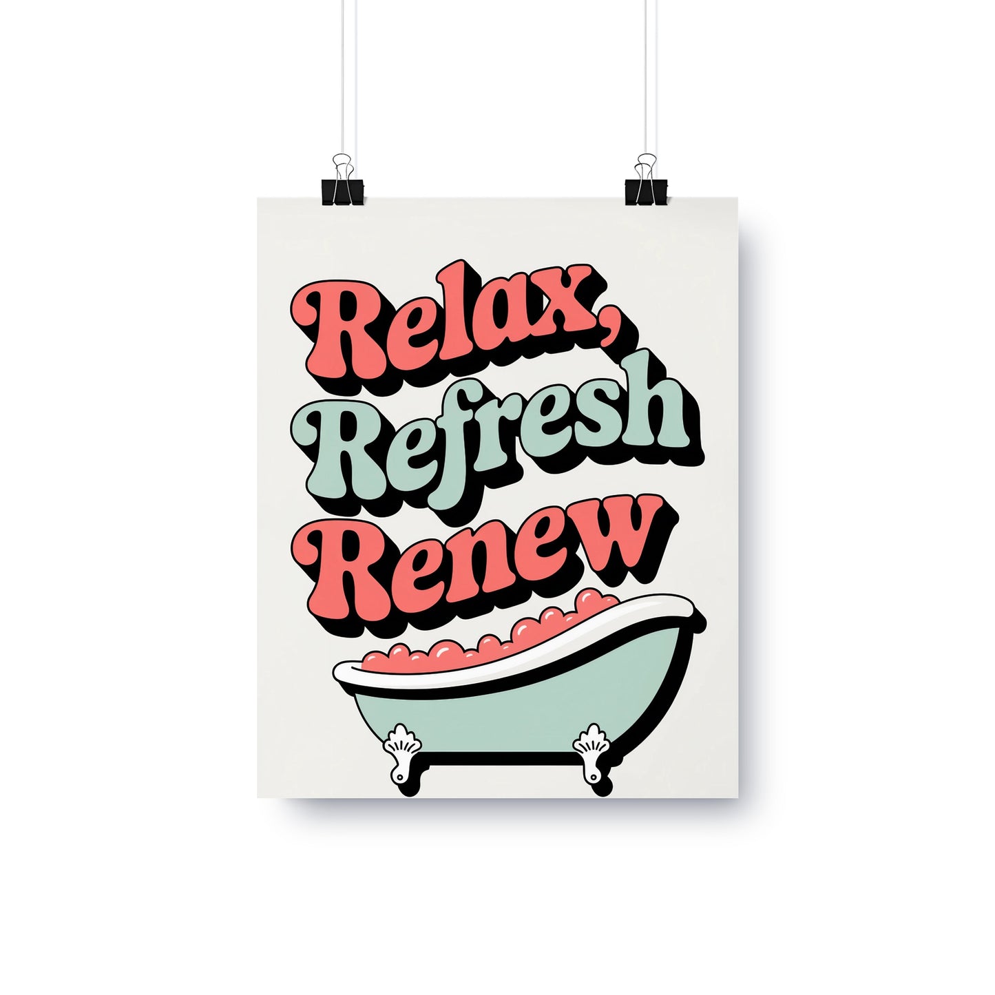 Relax Refresh Renew Vintage Style Poster Artwork