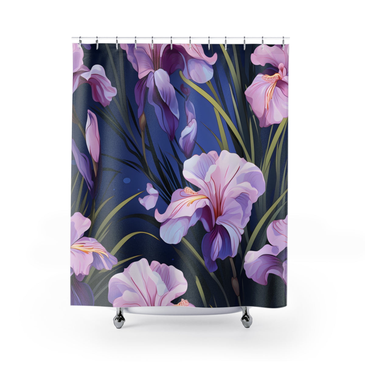 Beautiful Purple Floral Print Bathroom Shower Curtains