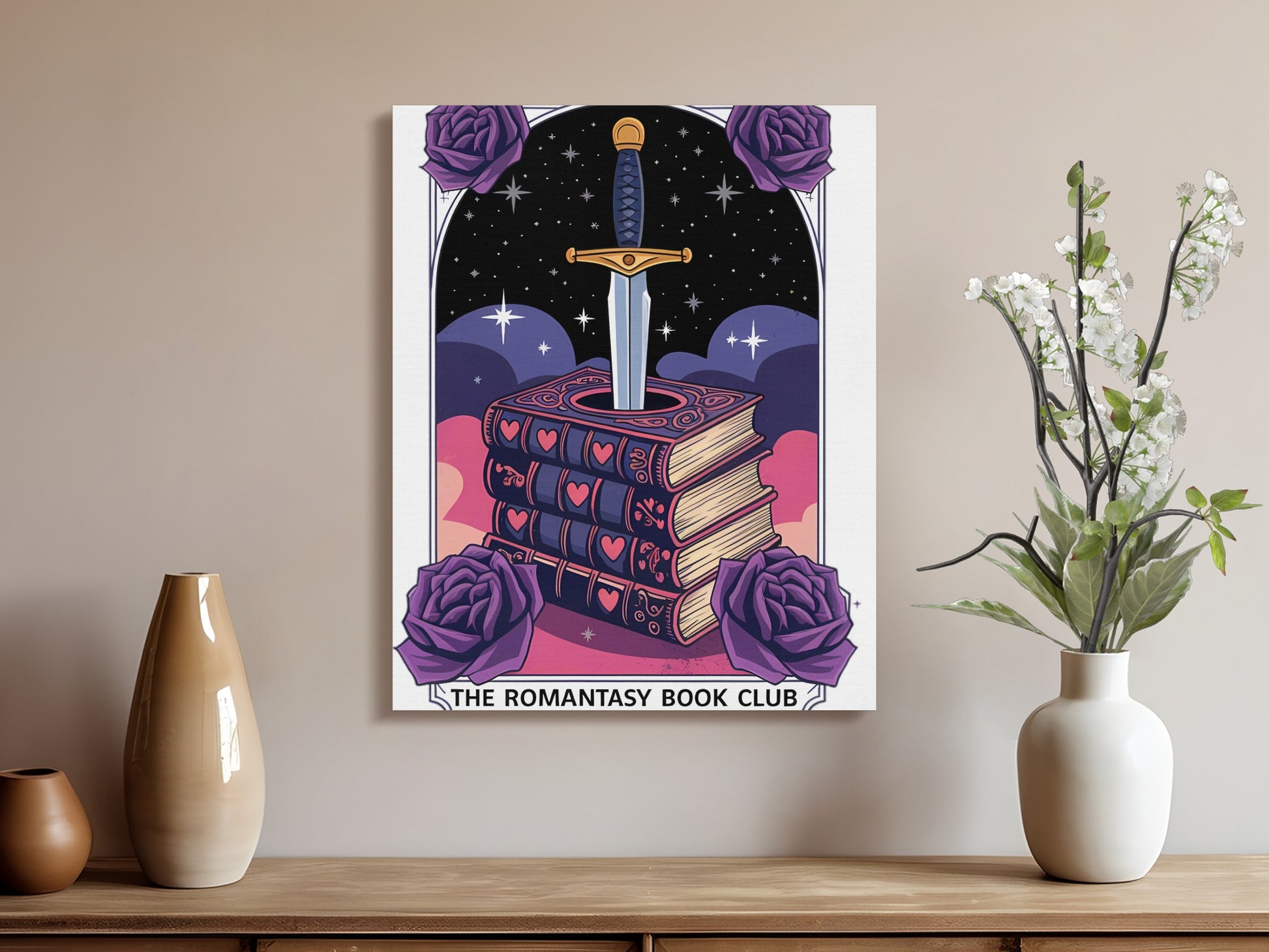 Enchanting Sword in Books Poster Art Print product type
