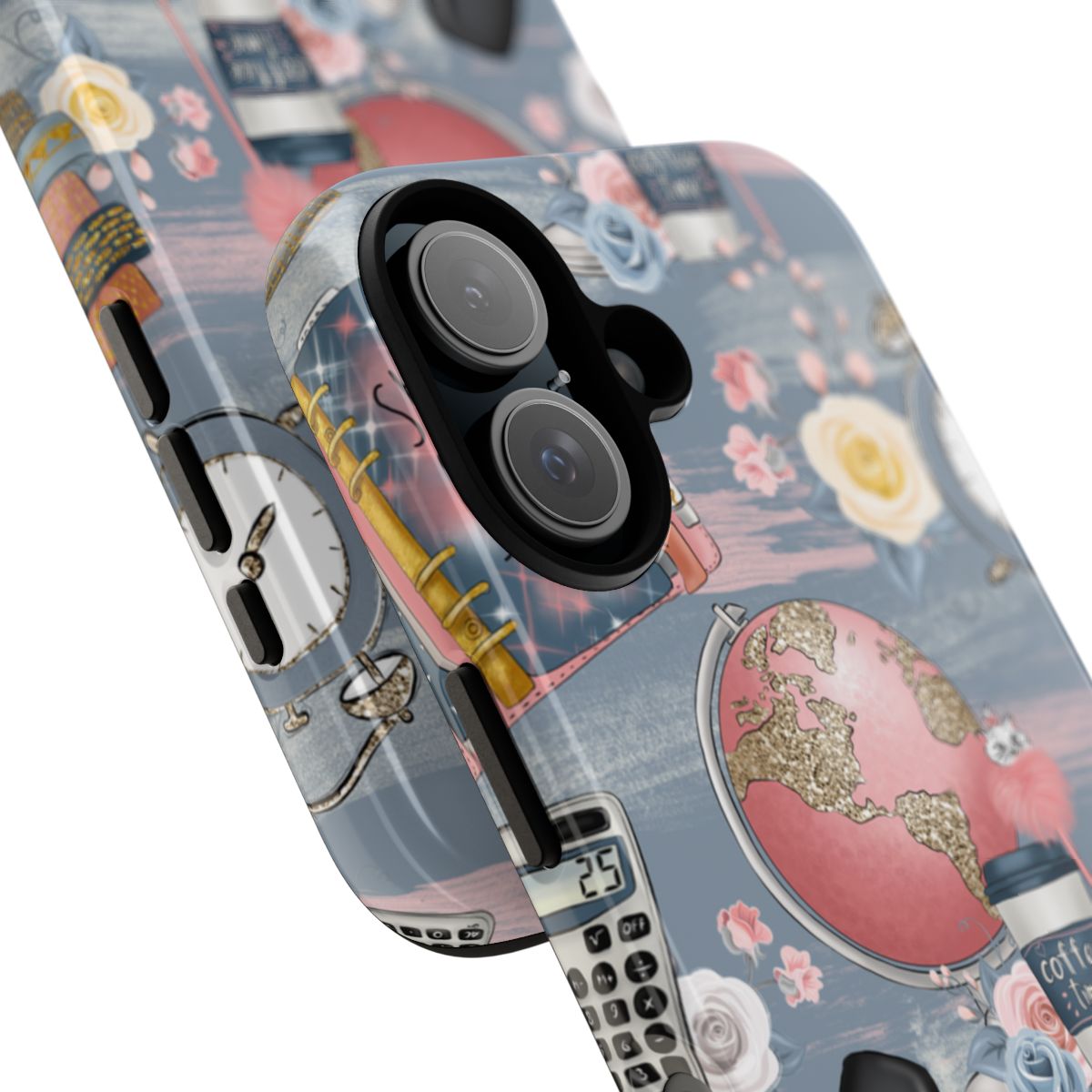 Vintage Floral World Map Camera Phone Case