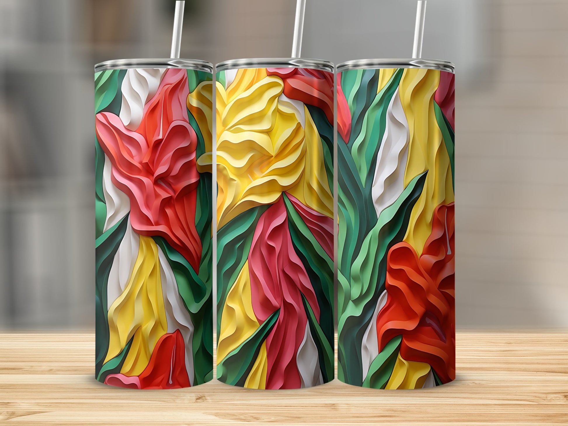 Vibrant Floral Design on Insulated Tumbler Product Type