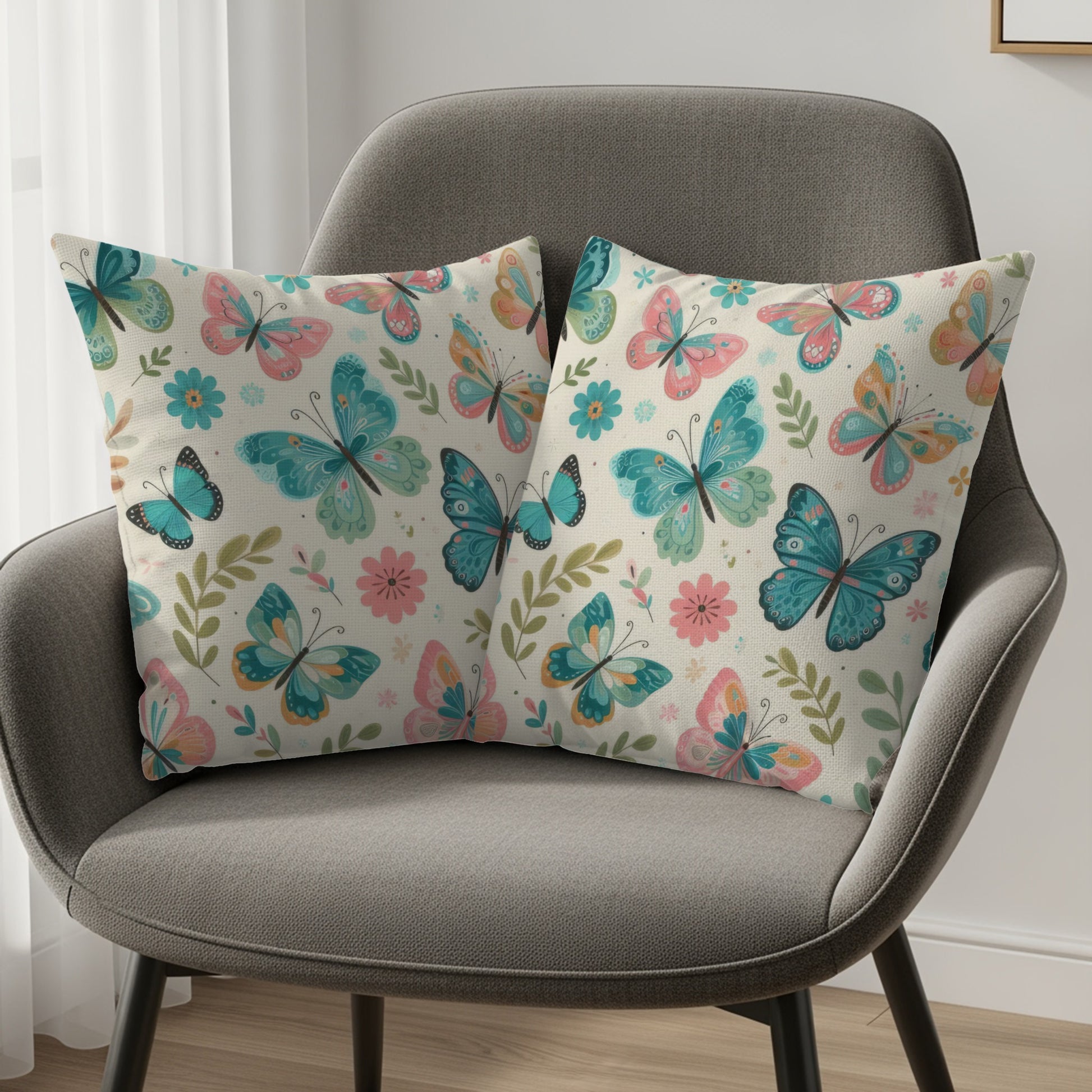 Colorful Butterfly Print Decorative Cushion product