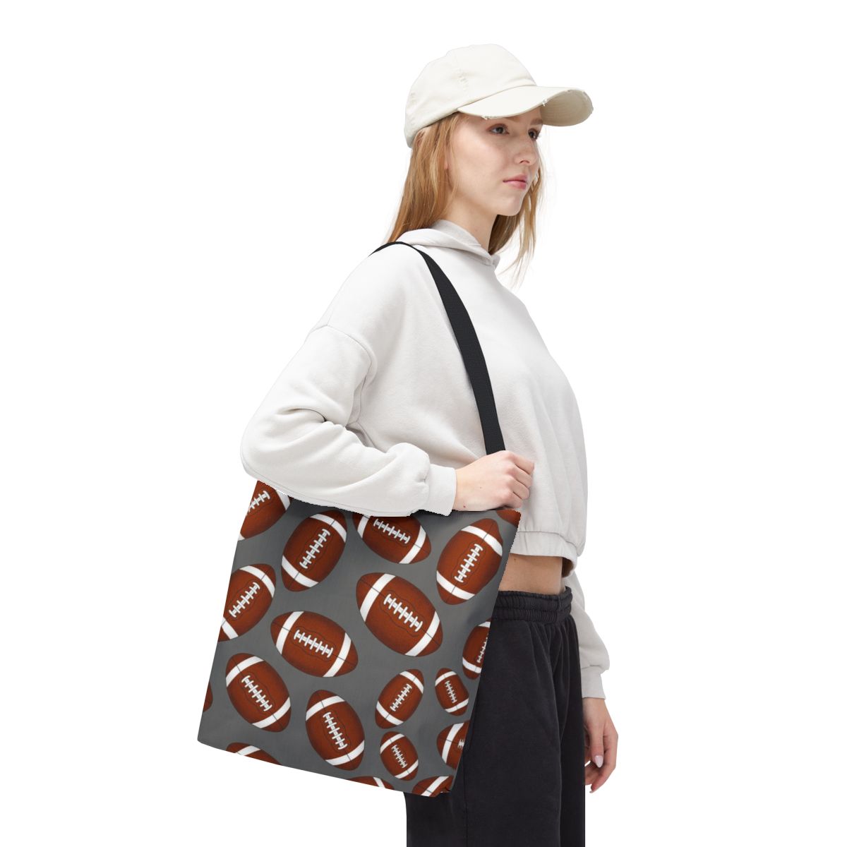 Football Pattern Tote Bag for Sports Enthusiasts