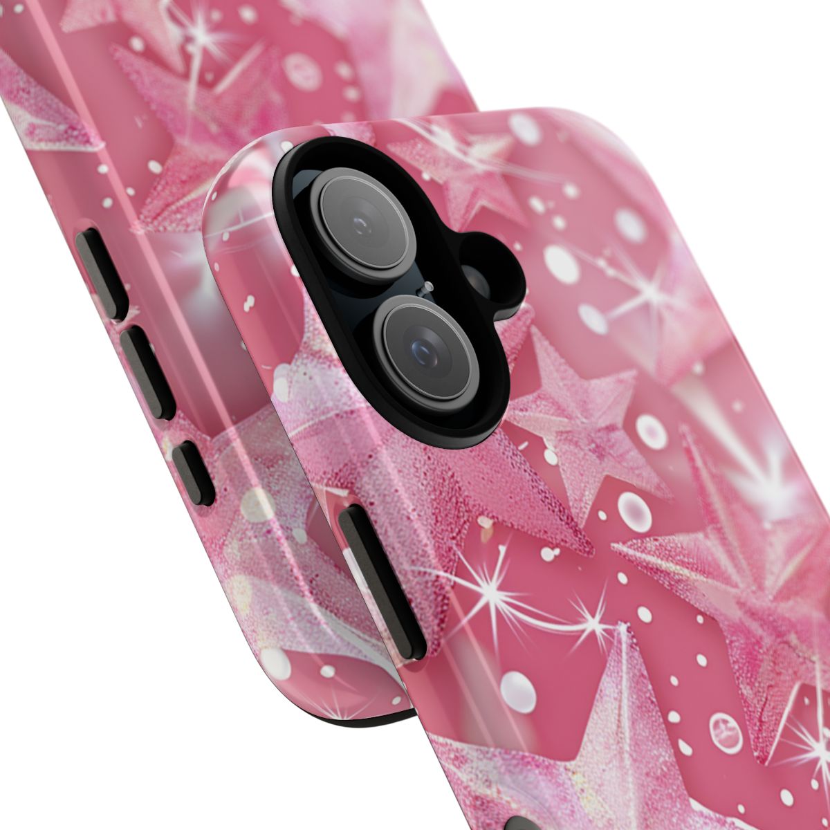 Sparkling Pink Star Design Phone Case