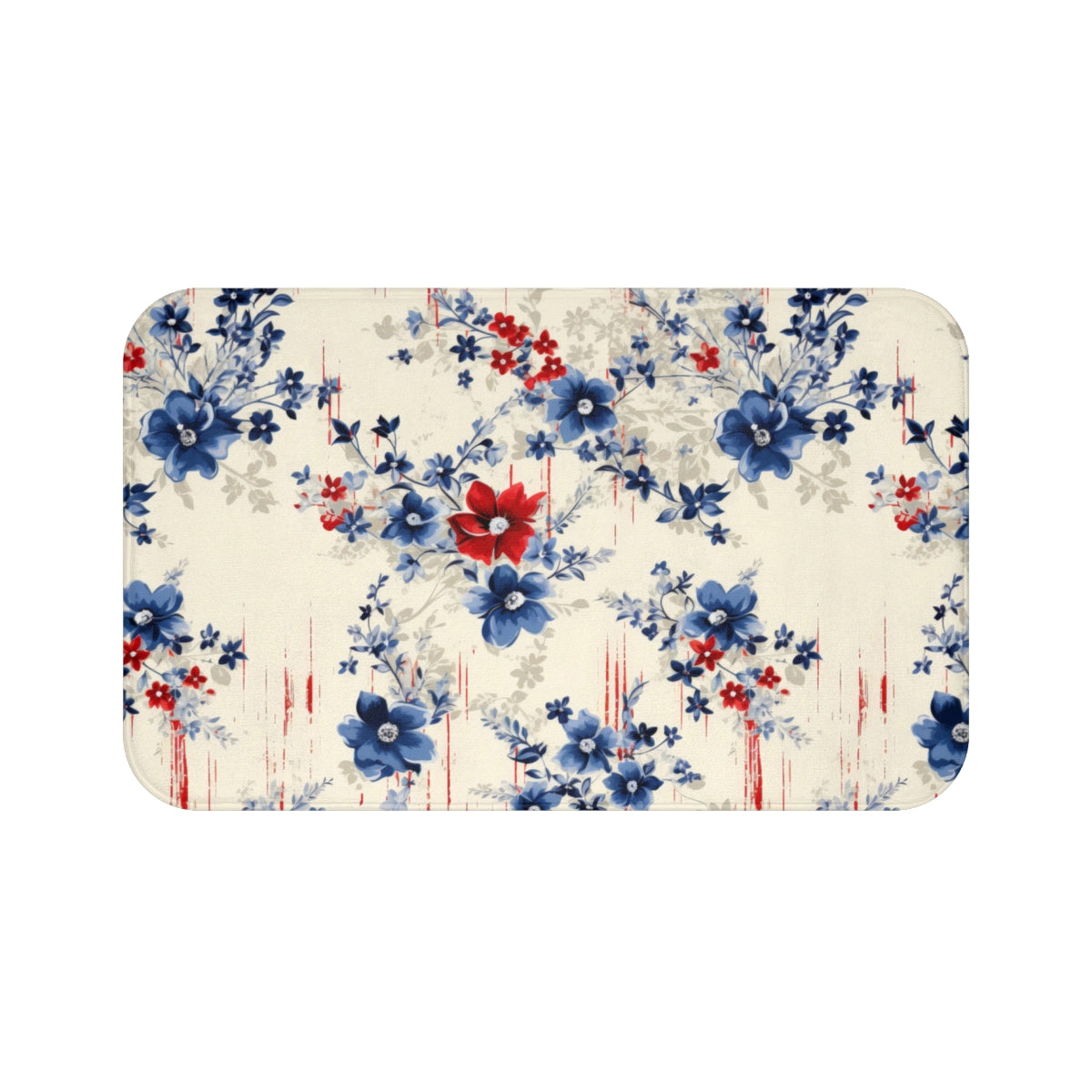 Floral Vintage Style Patterned Bathroom Mat