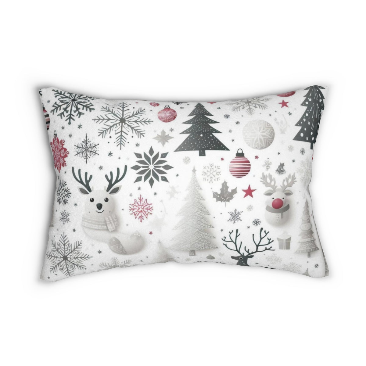 Festive Christmas Snowflakes and Reindeer Pillow product